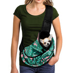 Teal Banana Leaves Pattern Print Pet Sling Carrier
