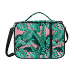Teal Banana Leaves Pattern Print Shoulder Strap Bible Bag