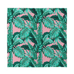 Teal Banana Leaves Pattern Print Silk Bandana