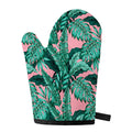 Teal Banana Leaves Pattern Print Single Oven Mitt