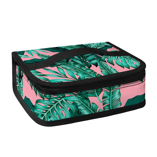 Teal Banana Leaves Pattern Print Small Lunch Bag