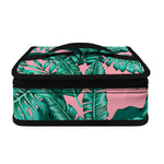 Teal Banana Leaves Pattern Print Small Lunch Bag