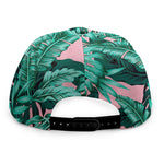 Teal Banana Leaves Pattern Print Snapback Cap