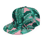 Teal Banana Leaves Pattern Print Snapback Cap