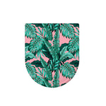 Teal Banana Leaves Pattern Print Toilet Lid Cover