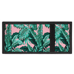 Teal Banana Leaves Pattern Print Trifold Wallet