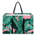 Teal Banana Leaves Pattern Print Utility Tote Bag