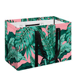 Teal Banana Leaves Pattern Print Utility Tote Bag