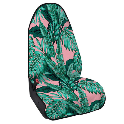 Teal Banana Leaves Pattern Print Waterproof Car Seat Cover