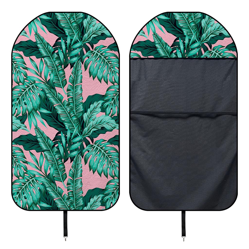 Teal Banana Leaves Pattern Print Waterproof Car Seat Cover