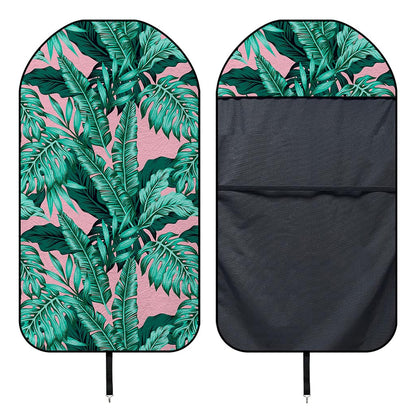 Teal Banana Leaves Pattern Print Waterproof Car Seat Cover