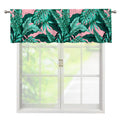 Teal Banana Leaves Pattern Print Window Valance