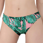 Teal Banana Leaves Pattern Print Women's Panties