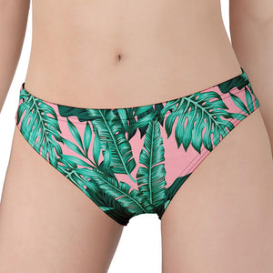 Teal Banana Leaves Pattern Print Women's Panties