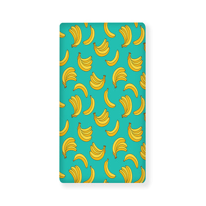 Teal Banana Pattern Print Baby Crib Sheet