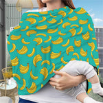Teal Banana Pattern Print Baby Seat Cover