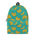 Teal Banana Pattern Print School Backpack