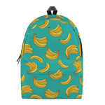 Teal Banana Pattern Print Backpack