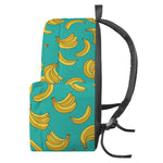 Teal Banana Pattern Print Backpack