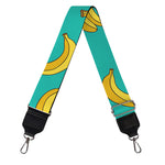 Teal Banana Pattern Print Bag Strap