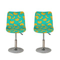 Teal Banana Pattern Print Bar Stool Covers