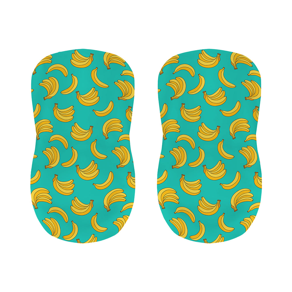 Teal Banana Pattern Print Bar Stool Covers