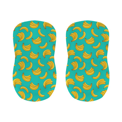 Teal Banana Pattern Print Bar Stool Covers