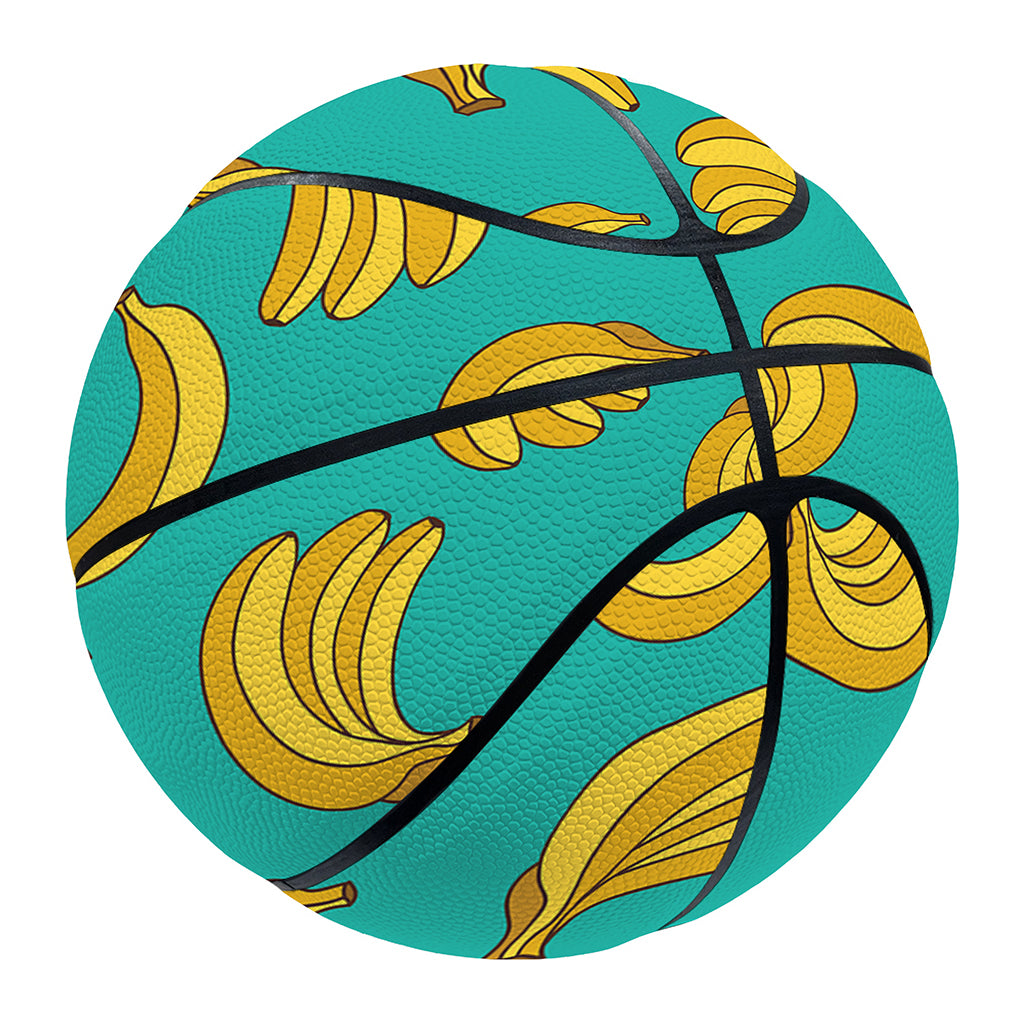 Teal Banana Pattern Print Basketball