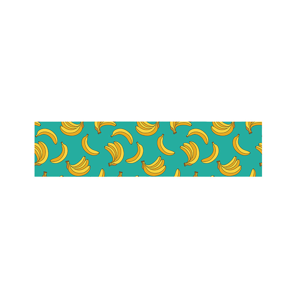 Teal Banana Pattern Print Bed Runner