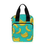 Teal Banana Pattern Print Bible Tote Bag