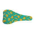 Teal Banana Pattern Print Bicycle Seat Cover