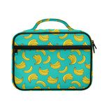 Teal Banana Pattern Print Briefcase Bible Bag