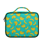 Teal Banana Pattern Print Briefcase Bible Bag