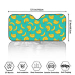 Teal Banana Pattern Print Car Windshield Sun Shade