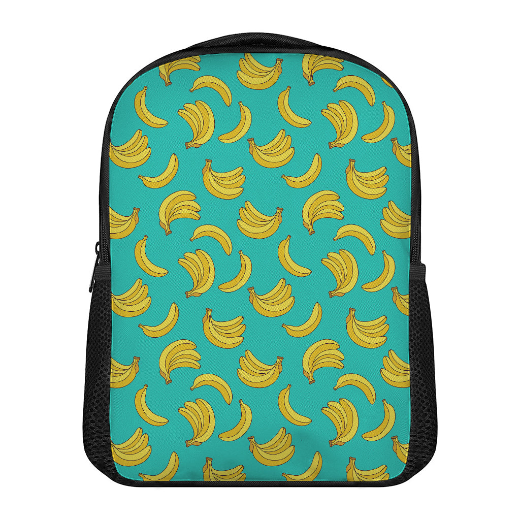 Teal Banana Pattern Print Casual Backpack