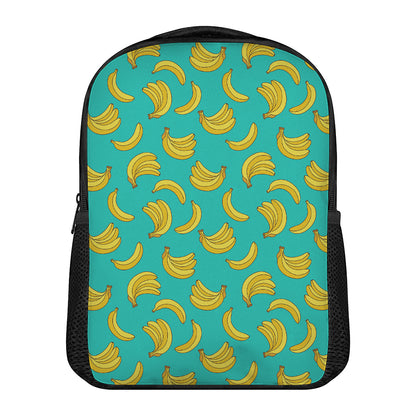 Teal Banana Pattern Print Casual Backpack