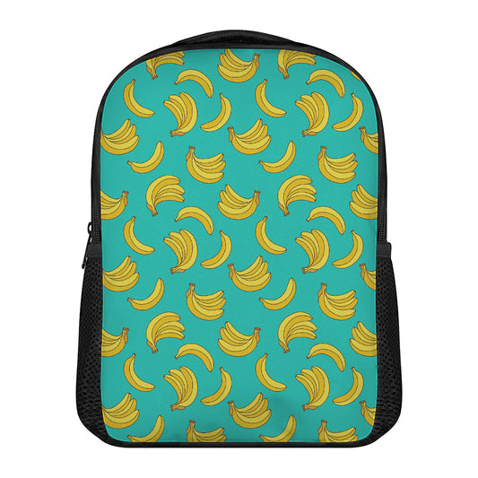Teal Banana Pattern Print Casual Backpack