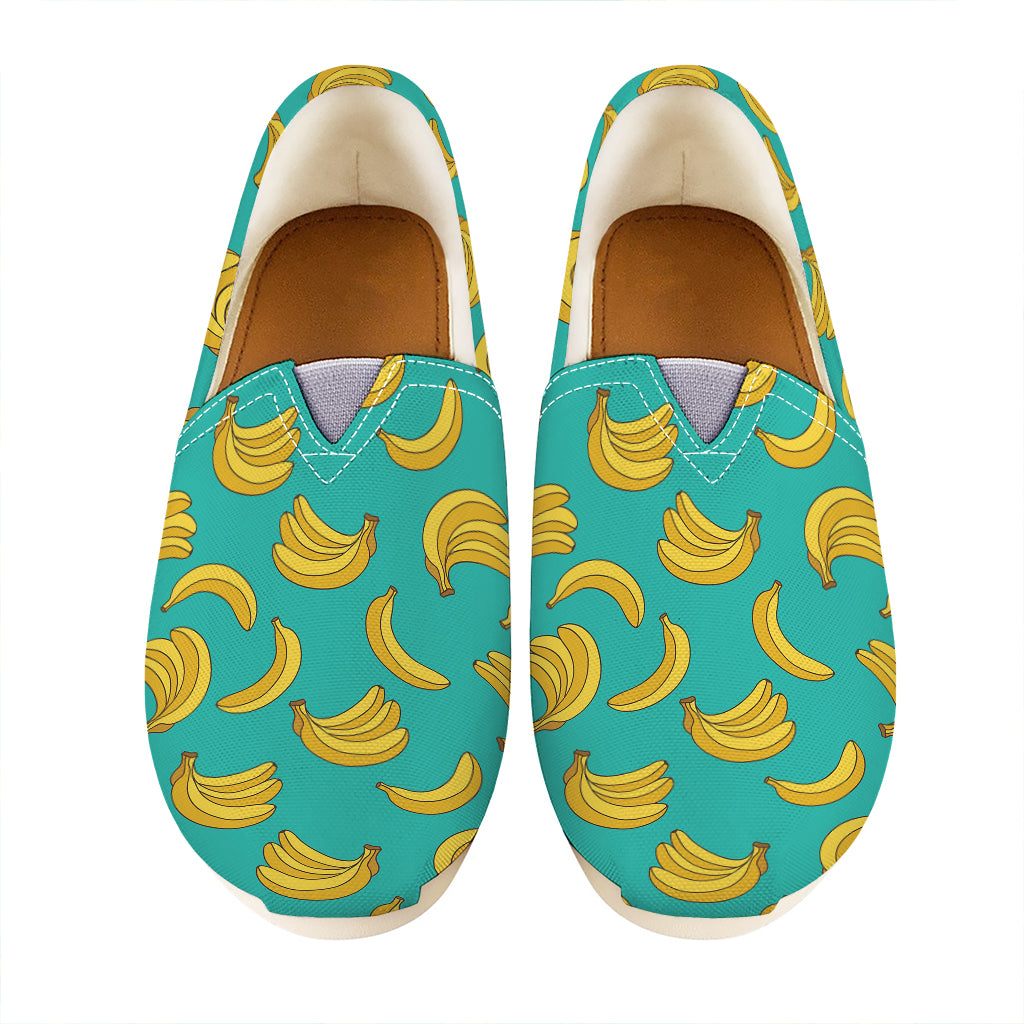 Teal Banana Pattern Print Casual Shoes