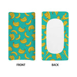 Teal Banana Pattern Print Changing Pad Cover