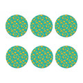 Teal Banana Pattern Print Coaster Set