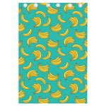 Teal Banana Pattern Print Curtain