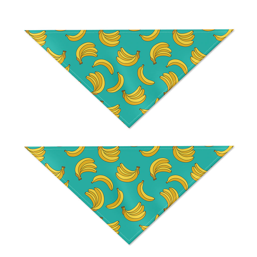 Teal Banana Pattern Print Dog Bandana