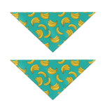 Teal Banana Pattern Print Dog Bandana
