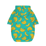 Teal Banana Pattern Print Dog Zip Up Hoodie
