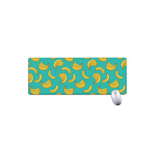 Teal Banana Pattern Print Extended Mouse Pad