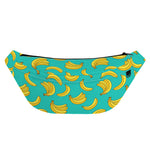 Teal Banana Pattern Print Fanny Pack