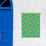 Teal Banana Pattern Print Garden Flag
