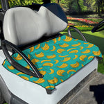 Teal Banana Pattern Print Golf Cart Seat Cover