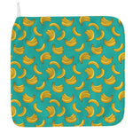 Teal Banana Pattern Print Hand Towel