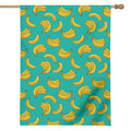 Teal Banana Pattern Print House Flag